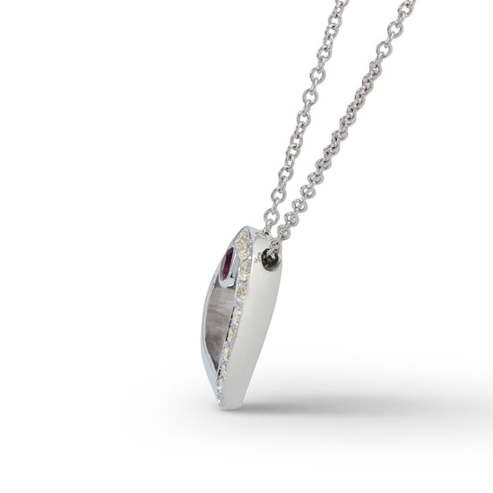 Ruby and Diamond Pave Heart Pendant