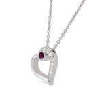 Ruby and Diamond Pave Heart Pendant