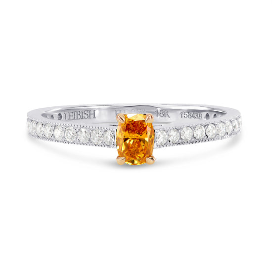 Fancy Vivid Orange Yellow Oval Diamond Ring
