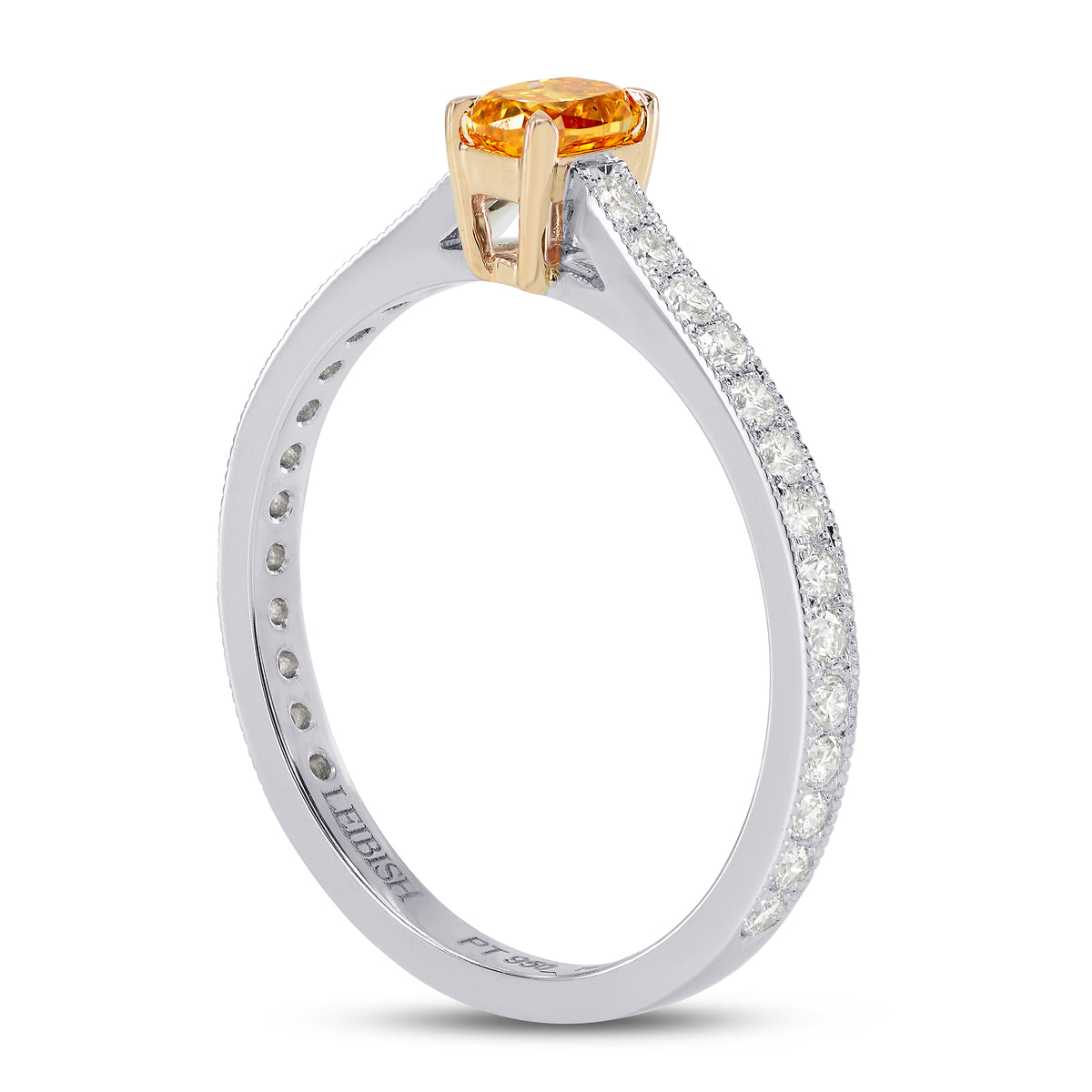 Fancy Vivid Orange Yellow Oval Diamond Ring