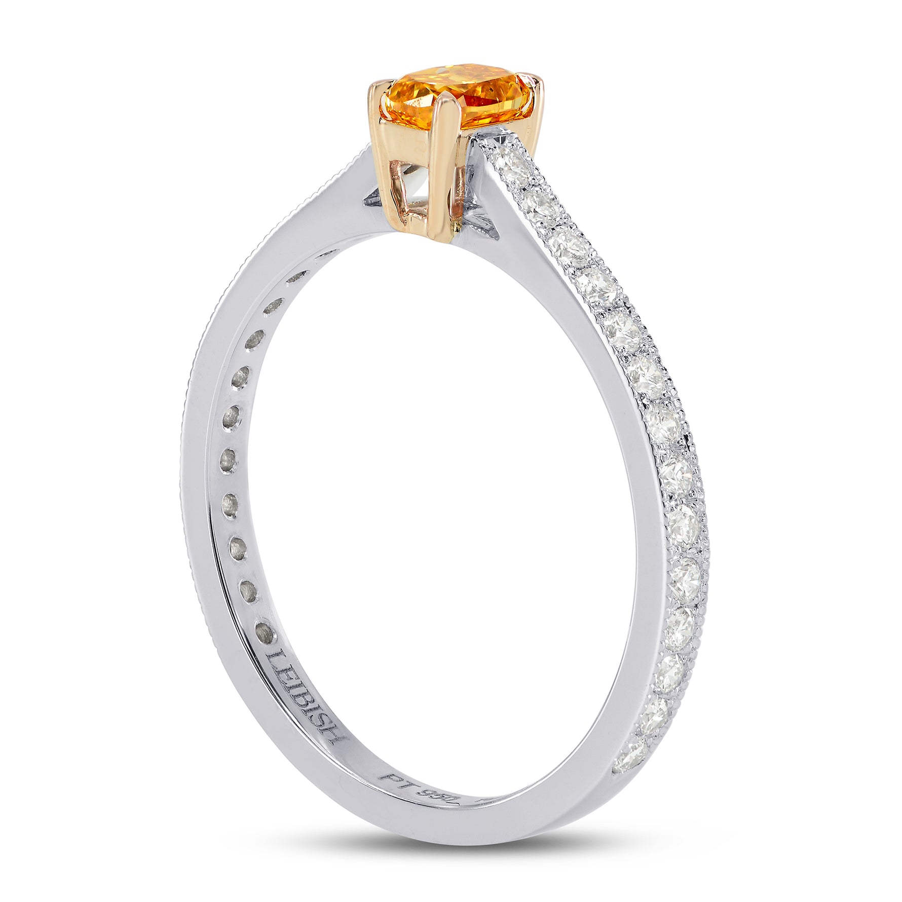 Fancy Vivid Orange Yellow Oval Diamond Ring