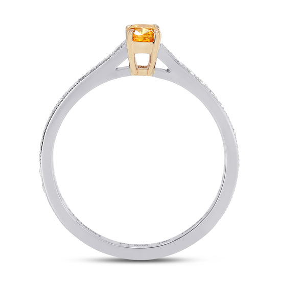 Fancy Vivid Orange Yellow Oval Diamond Ring