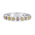 11 Stone Multicolored Diamond Stackable Bezel Band Ring