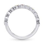 11 Stone Multicolored Diamond Stackable Bezel Band Ring