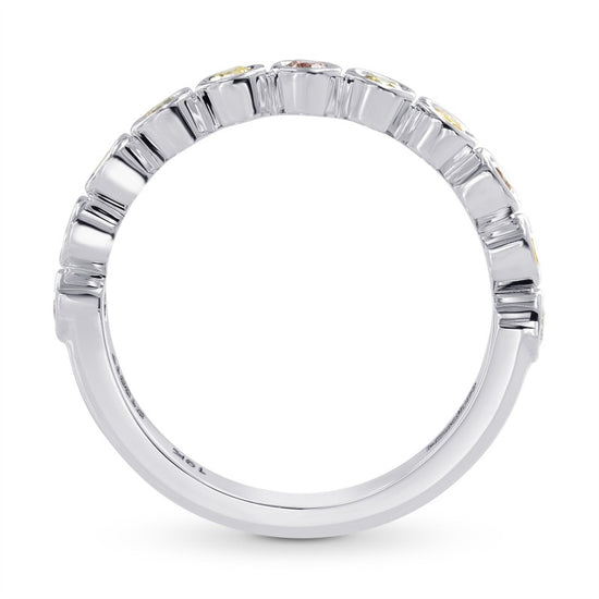 11 Stone Multicolored Diamond Stackable Bezel Band Ring