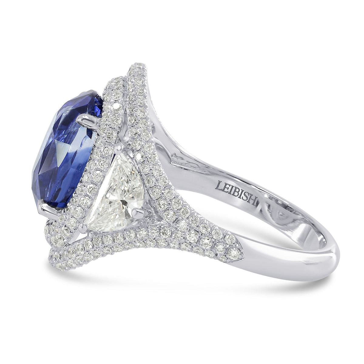Platinum 6.66 Carat Oval Sapphire & Diamond Ring