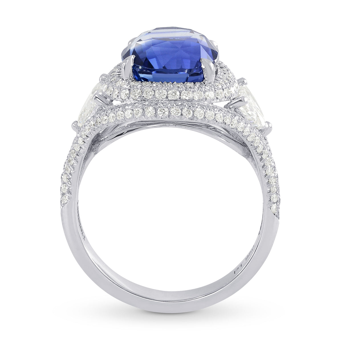 Platinum 6.66 Carat Oval Sapphire & Diamond Ring