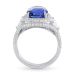 Platinum 6.66 Carat Oval Sapphire & Diamond Ring