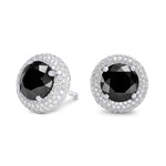 Natural Unheated Round Fancy Black Diamond Earrings