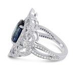 3.42Ct Oval Sapphire and Diamond Dress Ring