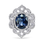 3.42Ct Oval Sapphire and Diamond Dress Ring