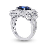 3.42Ct Oval Sapphire and Diamond Dress Ring