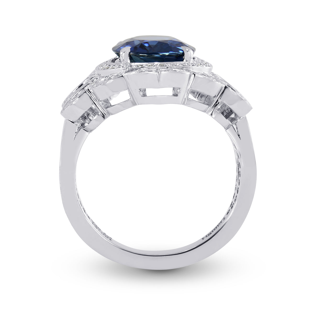 3.42Ct Oval Sapphire and Diamond Dress Ring