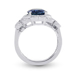 3.42Ct Oval Sapphire and Diamond Dress Ring