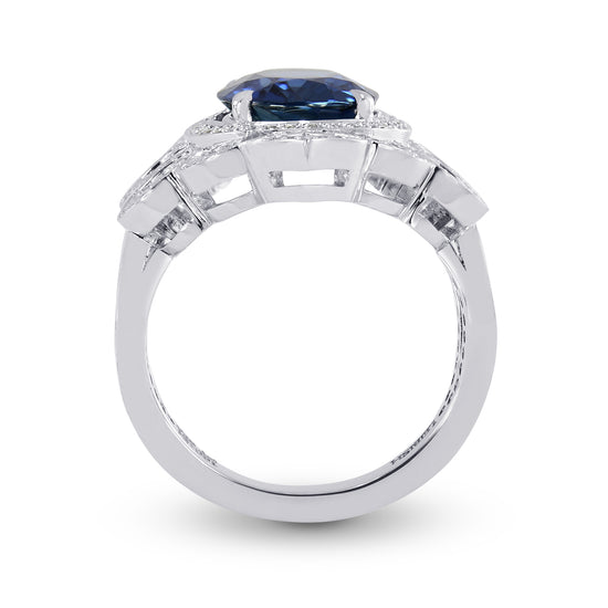 3.42Ct Oval Sapphire and Diamond Dress Ring