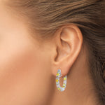 Multicolored Diamond Hoop Earrings