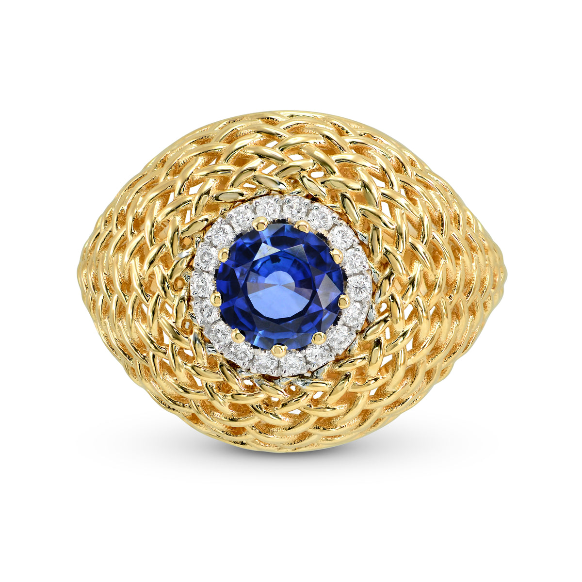 Sapphire & Diamond Designer Ring