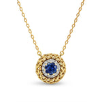 Sapphire & Diamond Basket Pendant