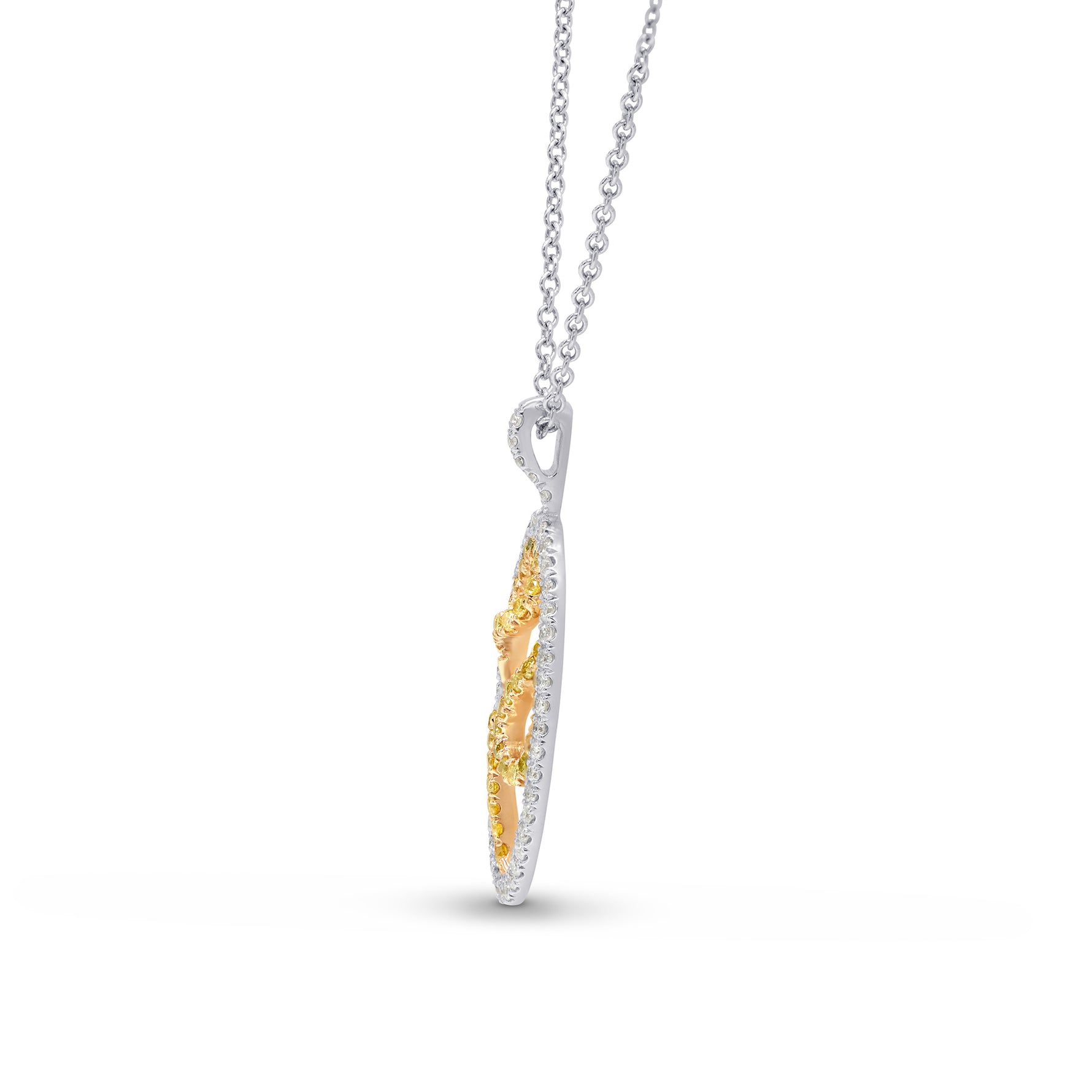 Fancy Intense Yellow & White Diamond Pendant