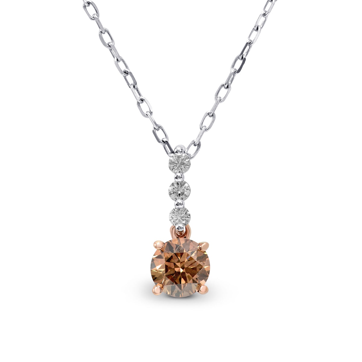 Fancy Deep Brown Round Diamond Pendant