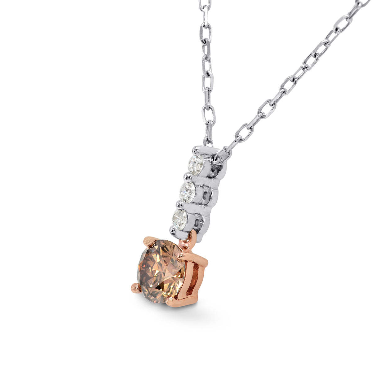 Fancy Deep Brown Round Diamond Pendant
