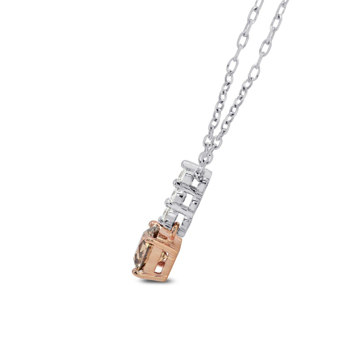 Fancy Deep Brown Round Diamond Pendant