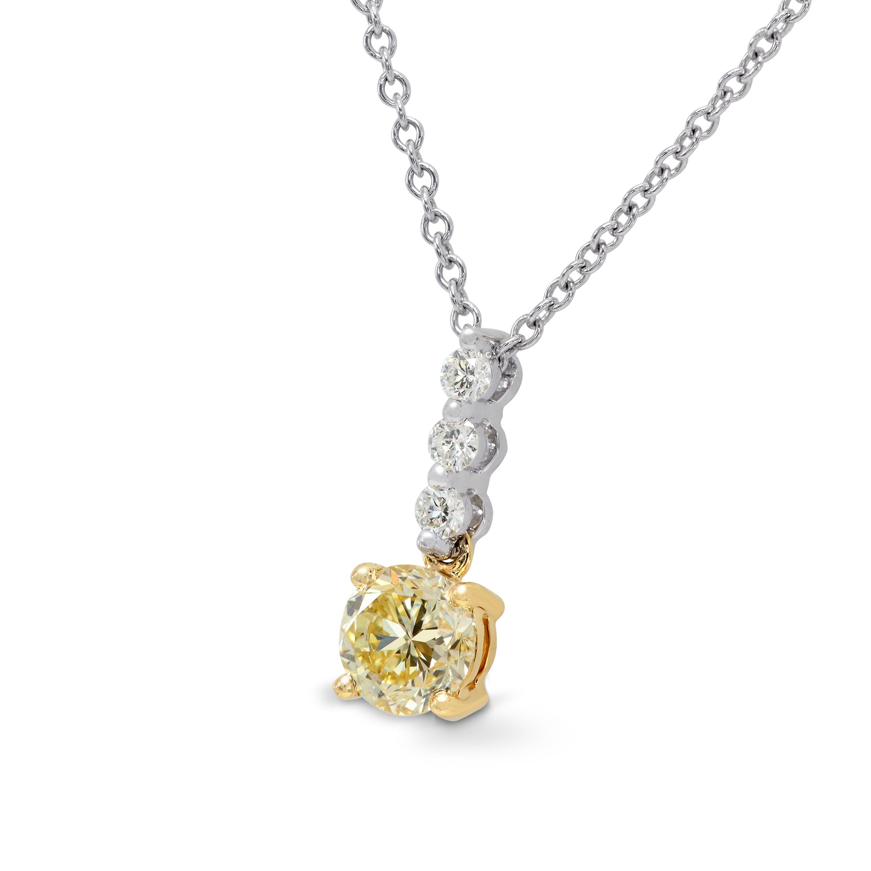 Fancy Yellow Round Diamond Pendant