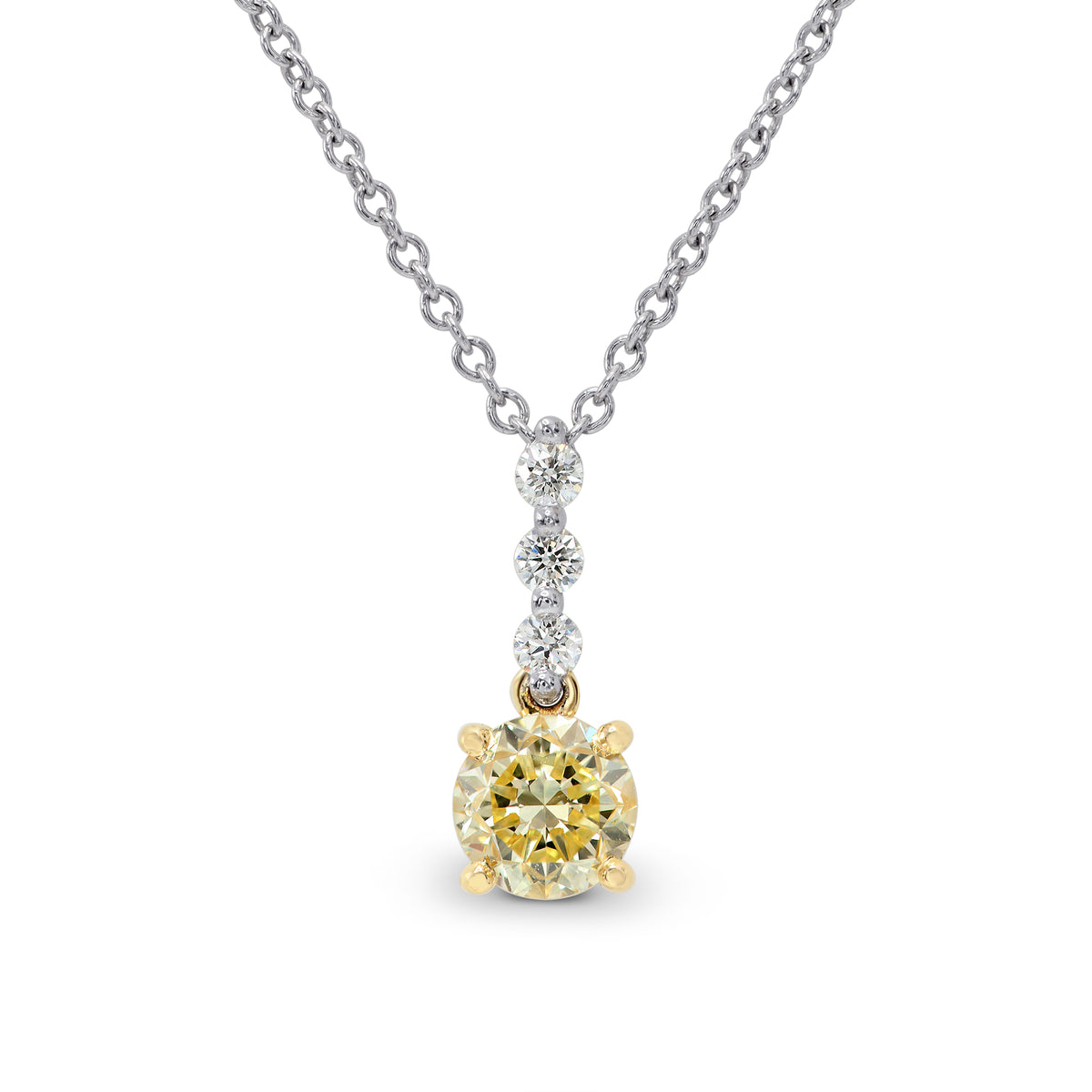Fancy Yellow Round Diamond Pendant