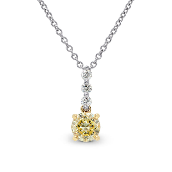 Fancy Yellow Round Diamond Pendant