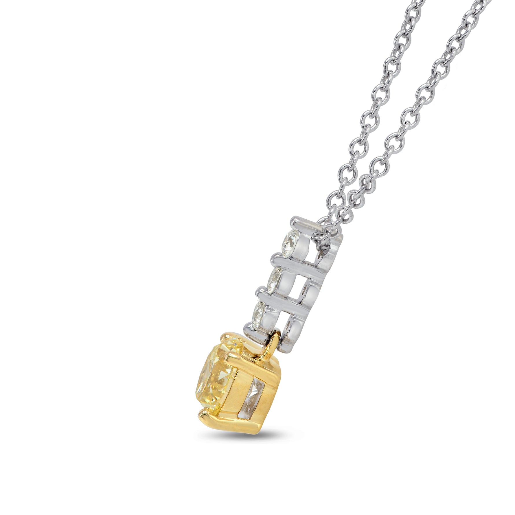 Fancy Yellow Round Diamond Pendant