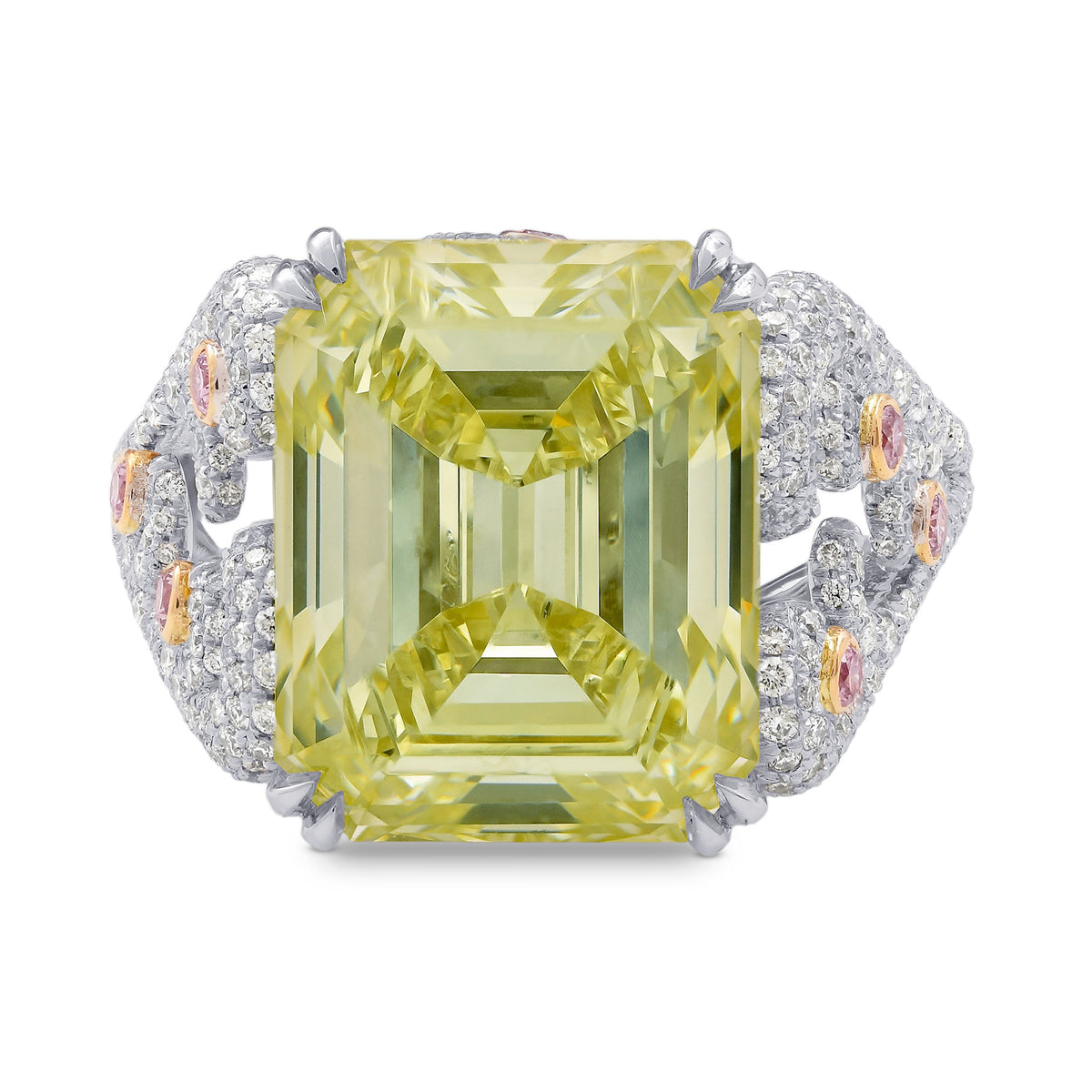 Fancy Green Yellow Emerald Diamond Ring