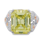 Fancy Green Yellow Emerald Diamond Ring