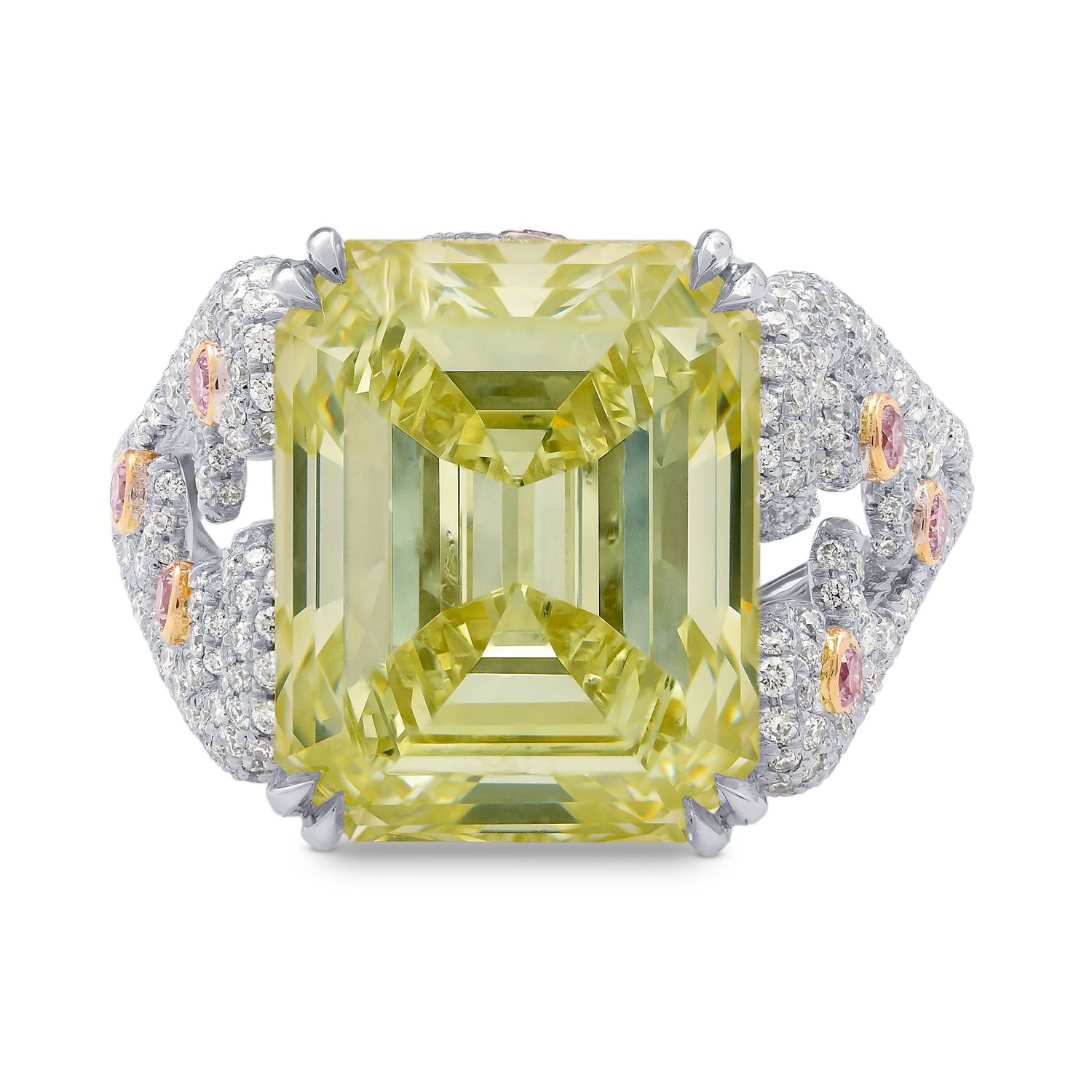 Fancy Green Yellow Emerald Diamond Ring