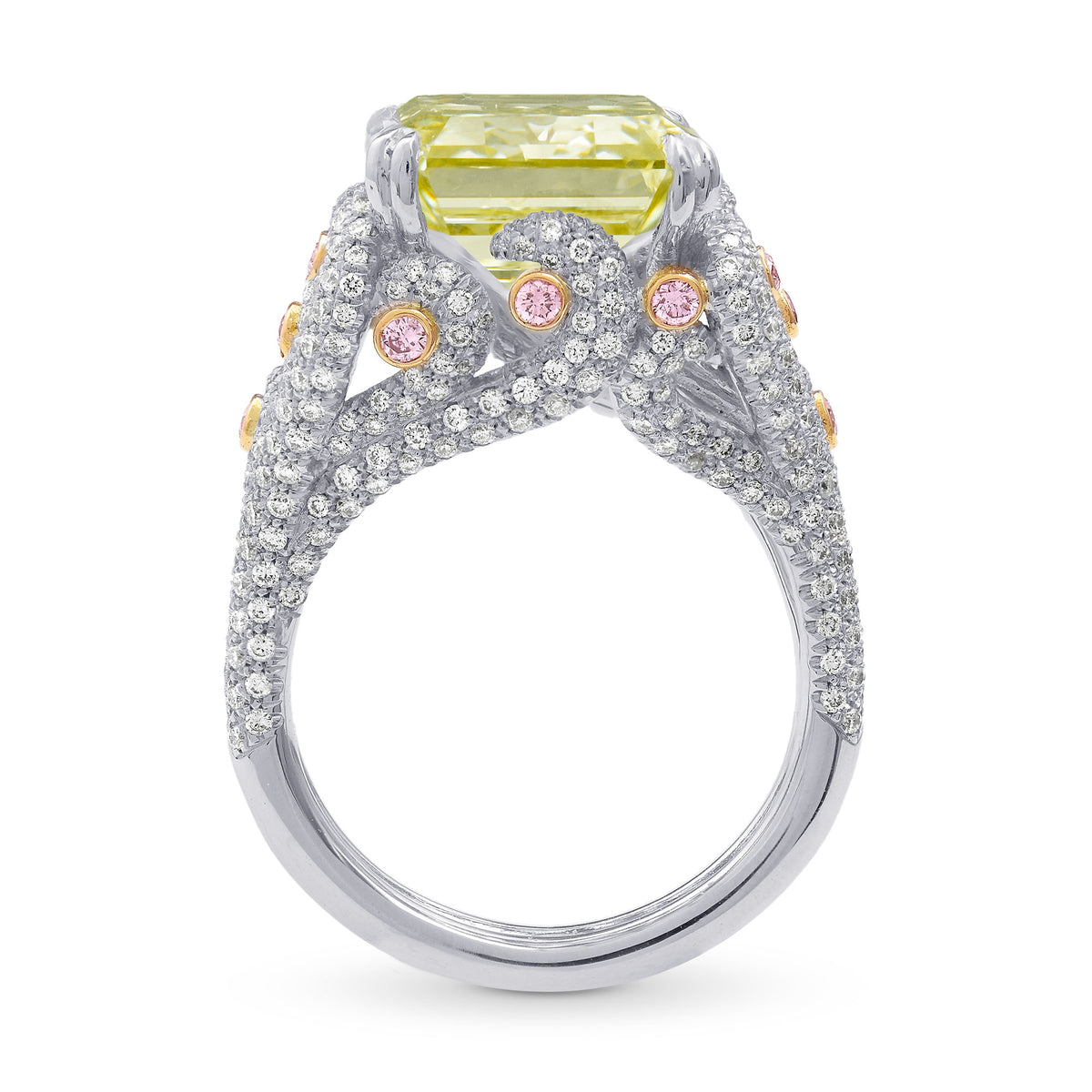 Fancy Green Yellow Emerald Diamond Ring