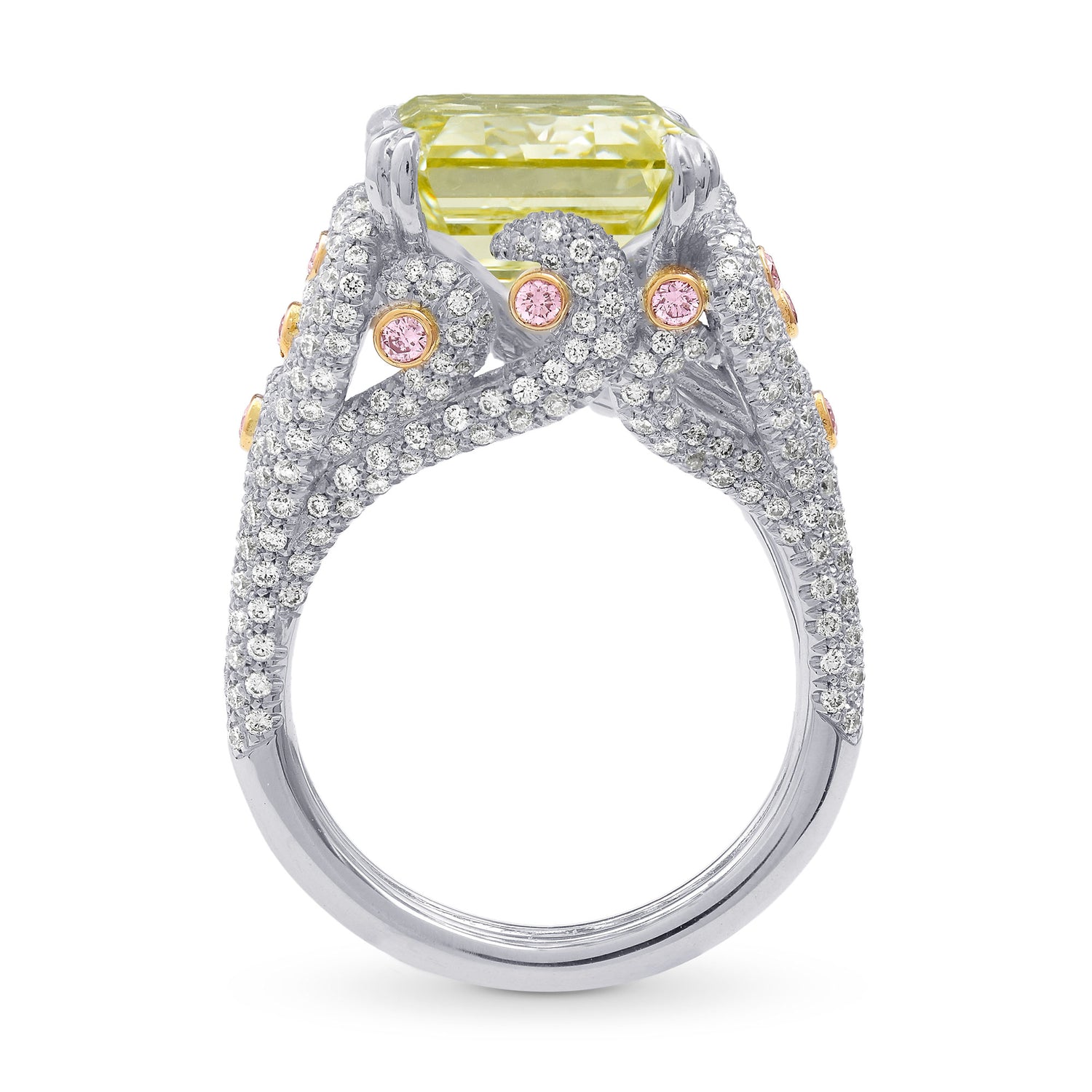 Fancy Green Yellow Emerald Diamond Ring