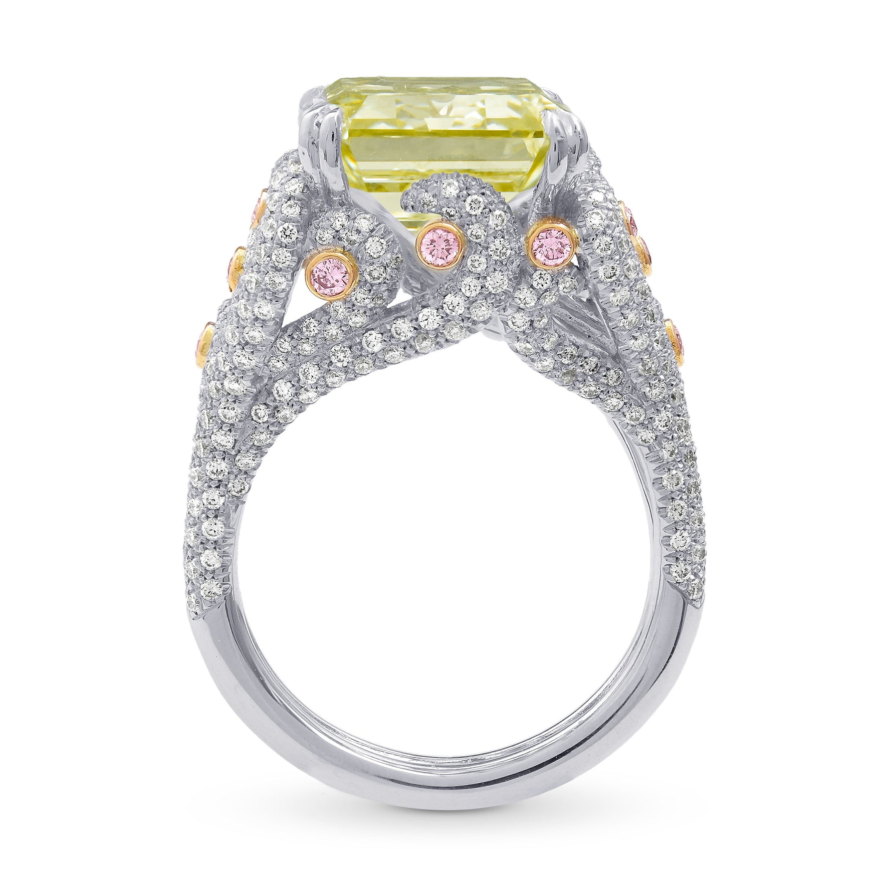 Fancy Green Yellow Emerald Diamond Ring