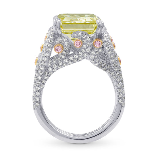 Fancy Green Yellow Emerald Diamond Ring