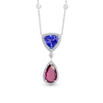 Tanzanite & Pink Tourmaline Diamond Pendant