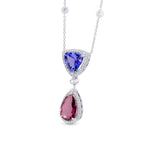 Tanzanite & Pink Tourmaline Diamond Pendant