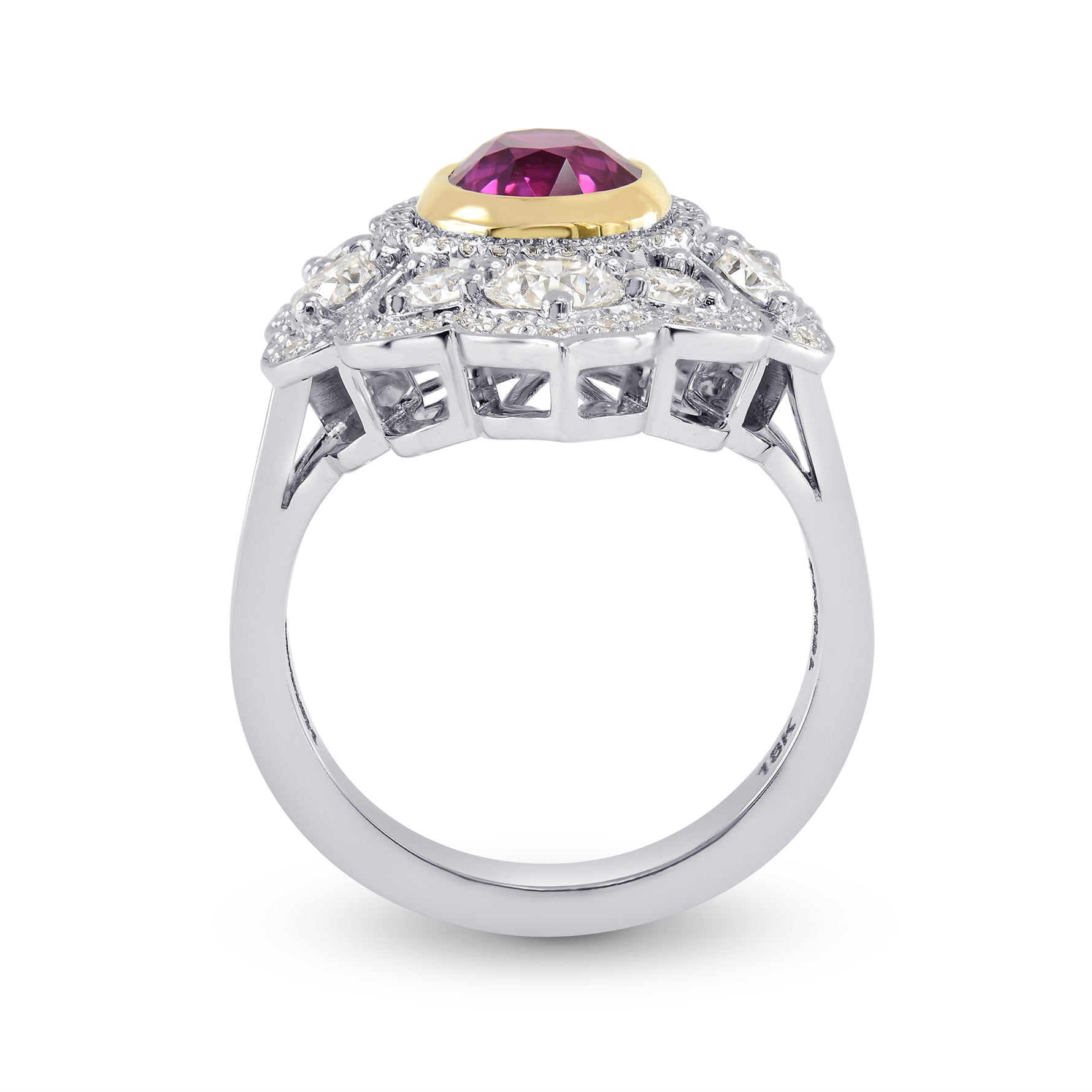 Ruby & Diamond Designer Couture Ring