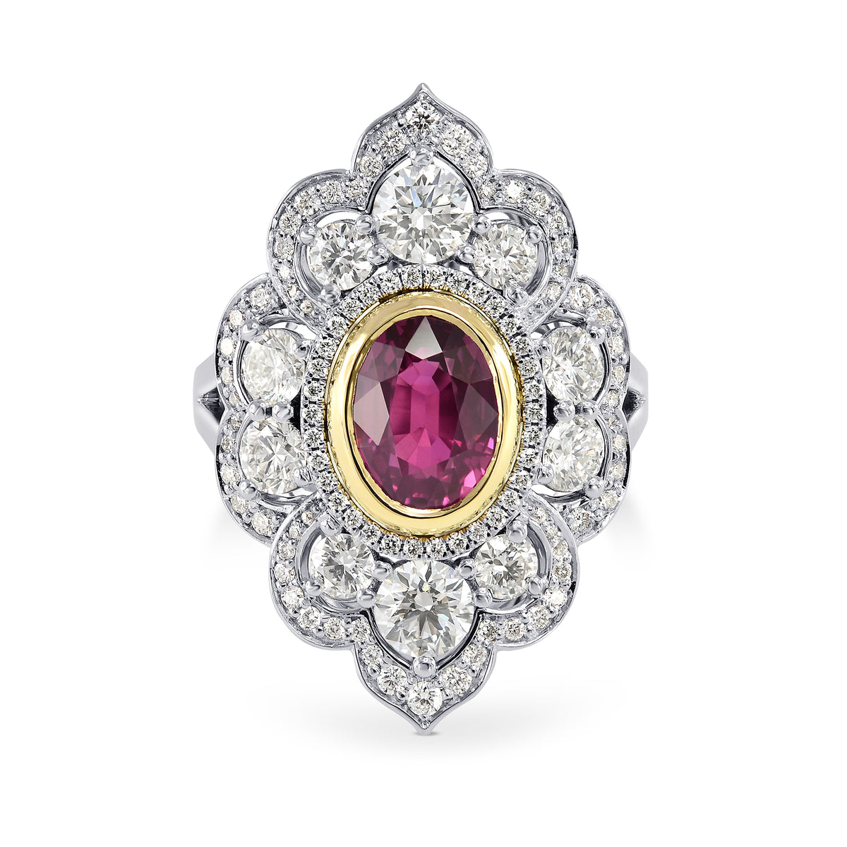 Ruby & Diamond Designer Couture Ring