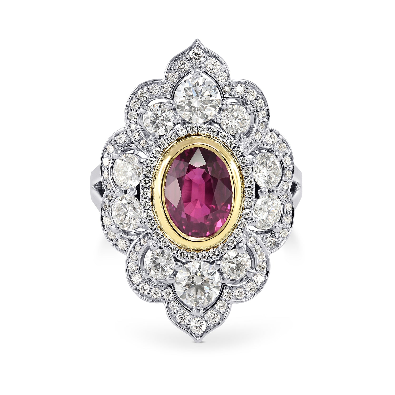 Ruby & Diamond Designer Couture Ring