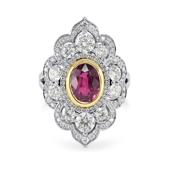 Ruby & Diamond Designer Couture Ring