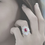 Ruby & Diamond Designer Couture Ring