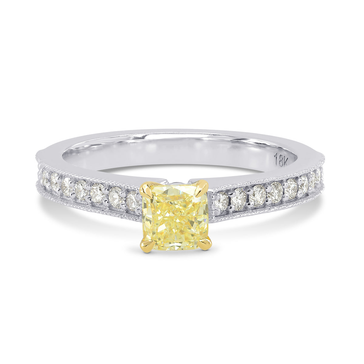 Fancy Yellow Cushion Diamond Ring