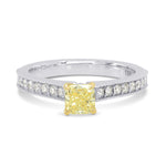 Fancy Yellow Cushion Diamond Ring