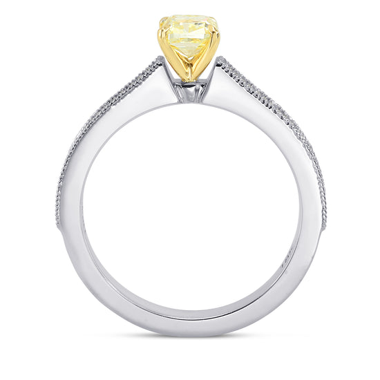 Fancy Yellow Cushion Diamond Ring