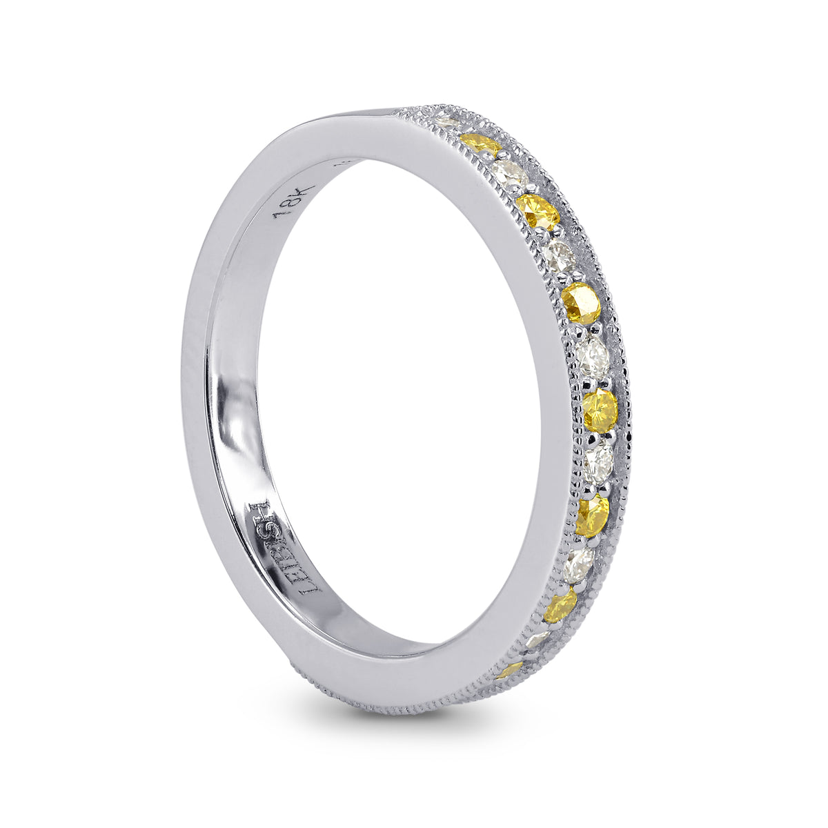 Fancy Intense Yellow and White Diamond Band Ring