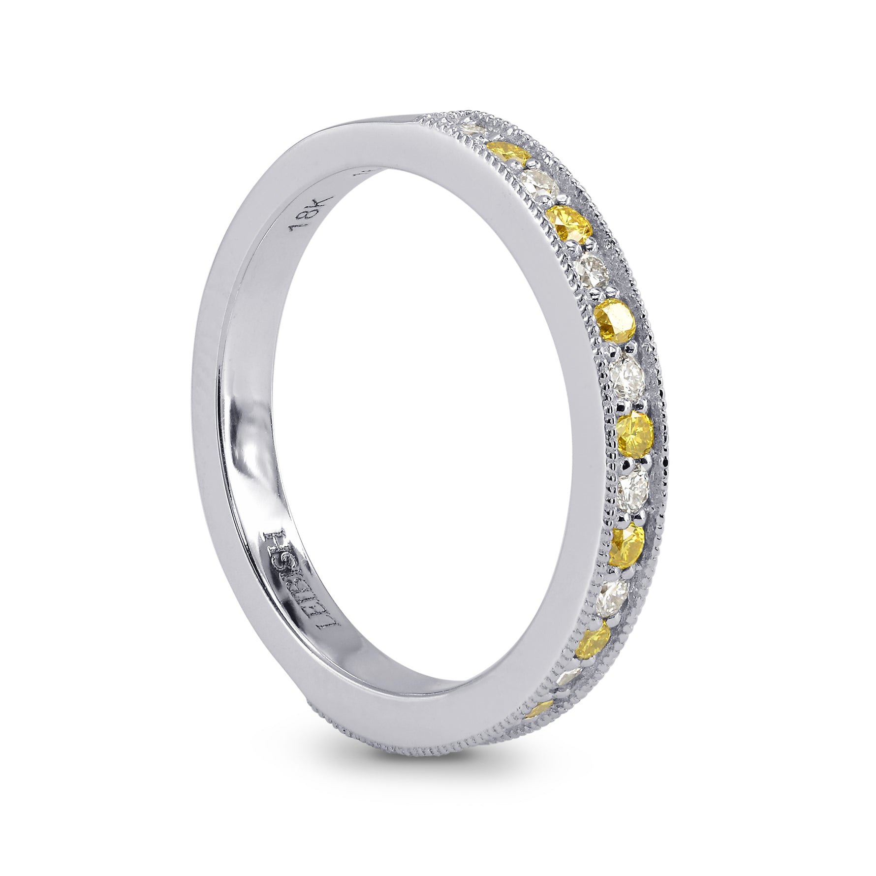Fancy Intense Yellow and White Diamond Band Ring