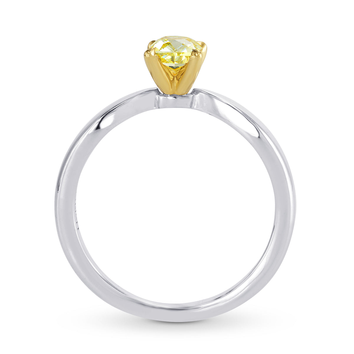 Fancy Intense Yellow Cushion  Diamond Solitaire Ring